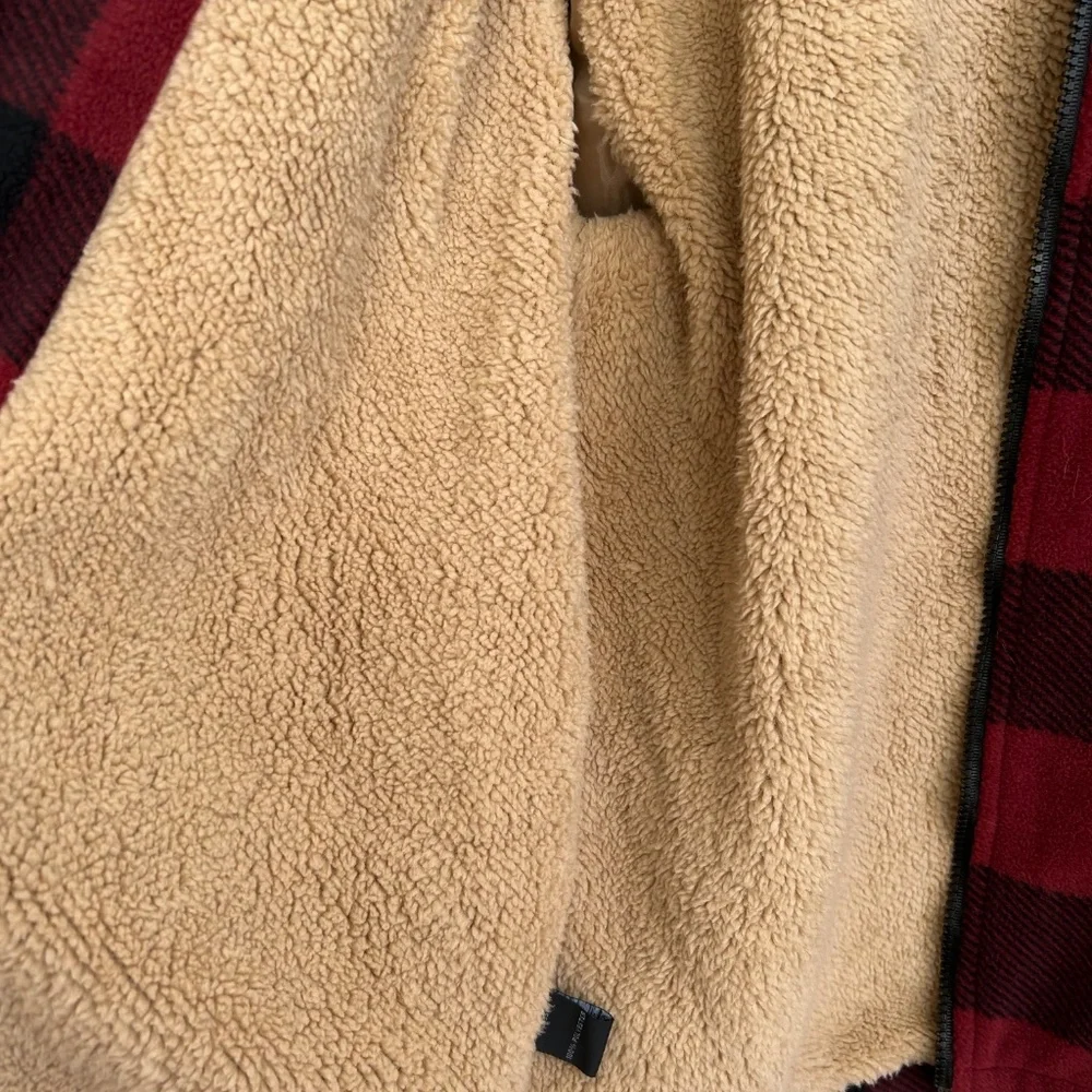 Aeropostale Sherpa lined hooded plaid jacket - Picture 6 of 12